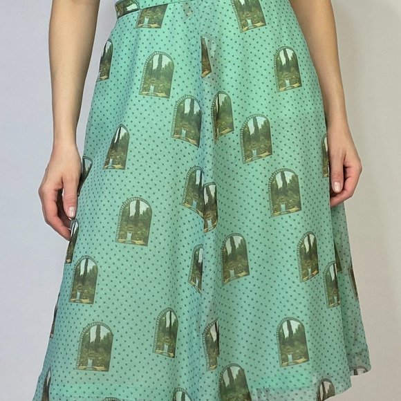 Vintage WINDOW to the GARDEN Print SKIRT! Medium - Picture 3 of 5